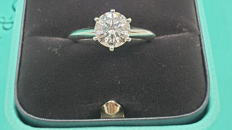 Tiffany solitaire ring, 1.27cts F colour and VS2 clarity, €9,000-€12,000 at  John Weldon