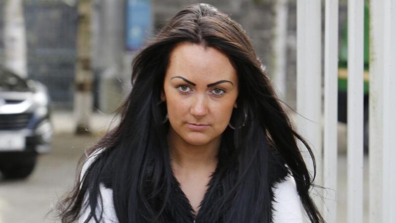 Thomas O’Neill’s partner April Collins arrives at Limerick Circuit Court yesterday. Photograph: Liam Burke/Press 22