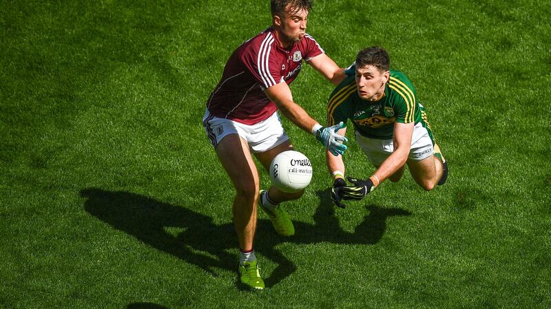 Galway’s Paul Conroy in action against Kerry’s Paul Geaney at Croke Park.  Photograph:  Stephen McCarthy/Sportsfile via Getty Images