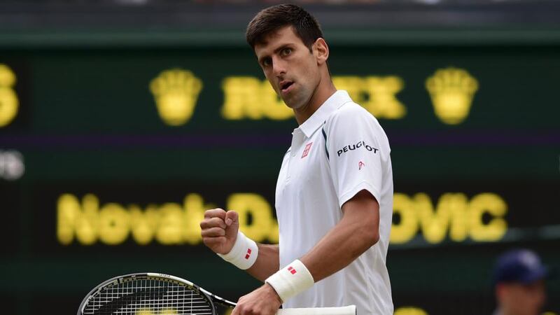 Novak Djokovic defeated Marin Cilic in straight sets in their Wimbledon quarter-final. Photograph: Leon Neal/AFP/Getty Images