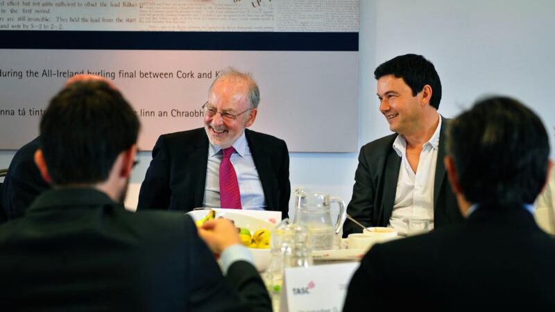 Central Bank’s Patrick Honohan joins Mr Piketty at lunch.