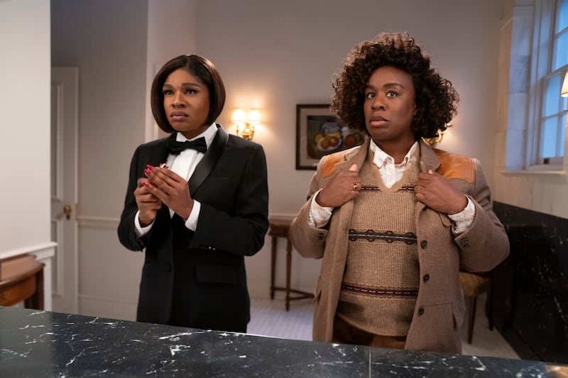 The Residence: Edwina Findley as Sheila Cannon and Uzo Aduba as Cordelia Cupp. Photograph: Jessica Brooks/Netflix © 2024