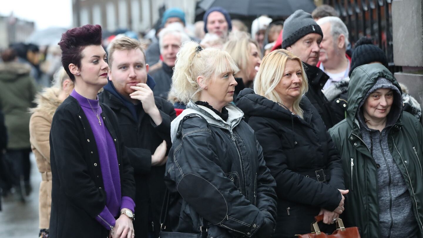 Thousands file past open coffin of Dolores O’Riordan in her native ...