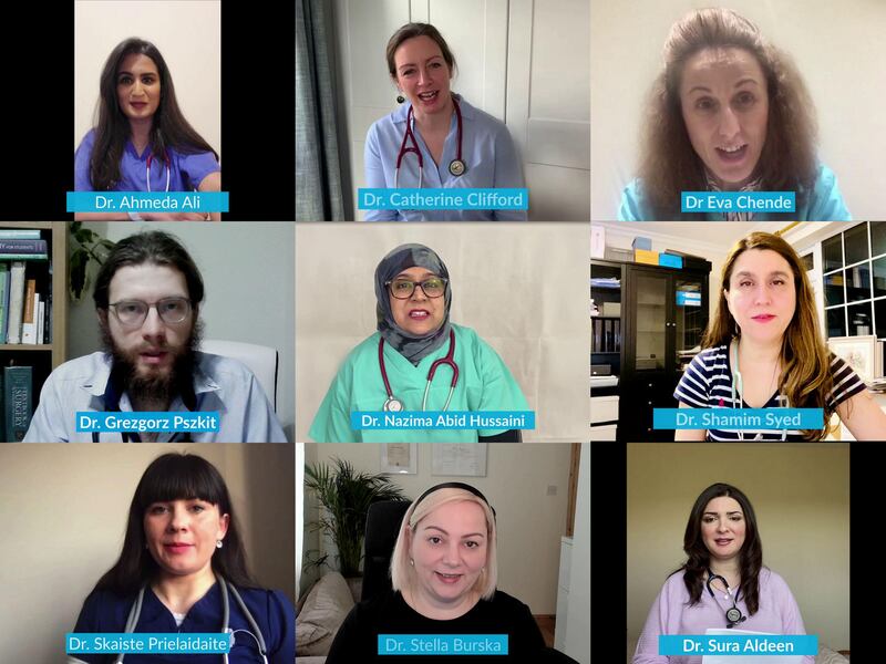 Medical professionals took part to communicate public health information in different languages. Photograph: Translate Ireland