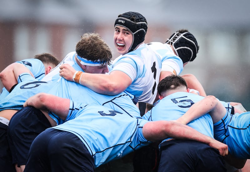 Blackrock College loosehead prop Ben Guerin in action during the Bank of Ireland Leinster Schools Senior Cup quarter-final against St Michael's at Energia Park in Donnybrook. Photograph: Tom Maher/Inpho 