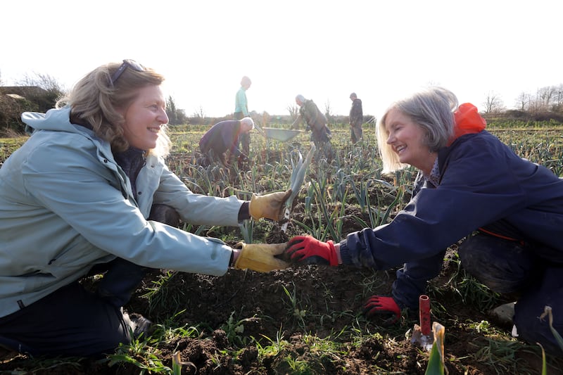 Kyrie Farm volunteers Marie Stanton and Jackie Fitzpatrick. Photograph: Alan Betson