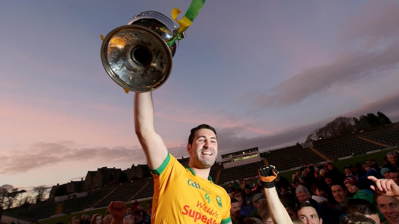 South Kerry captain Bryan Sheehan with the Kerry Senior Football Championship trophy in 2015. Photo: Donall Farmer/Inpho