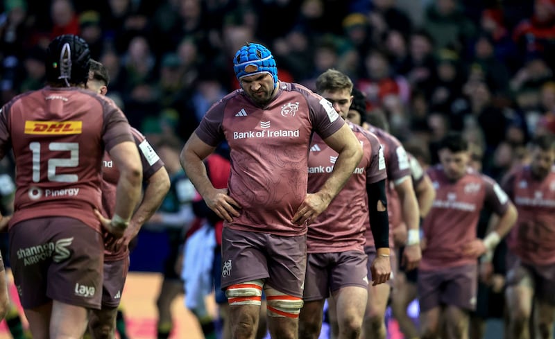 Tadhg Beirne's disappopintment was clear after Munster's defeat to Northampton. Photograph: Dan Sheridan/Inpho