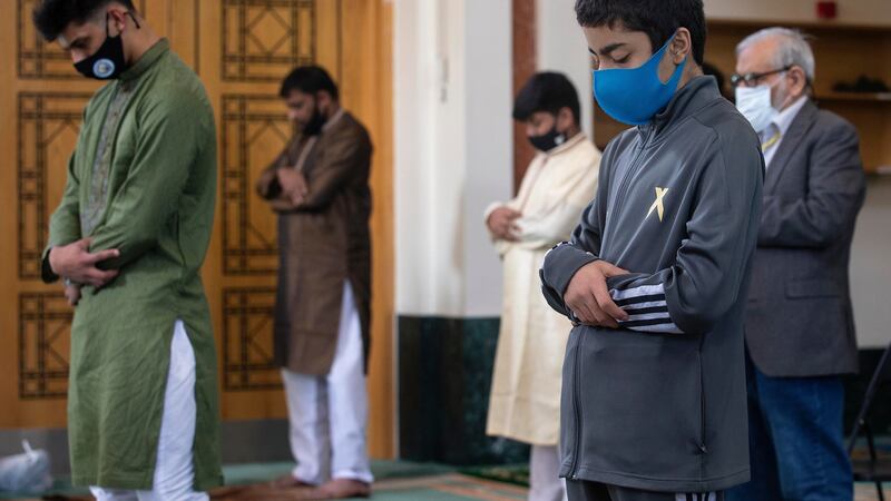 Eid prayers  at the mosque in Clonskeagh, Dublin. Photograph; Damien Eagers/The Irish Times