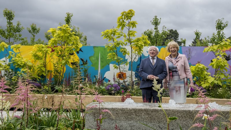 President Michael D Higgins and his wife Sabina at Bloom 2017 in the Phoenix Park. Photograph: Brenda Fitzsimons