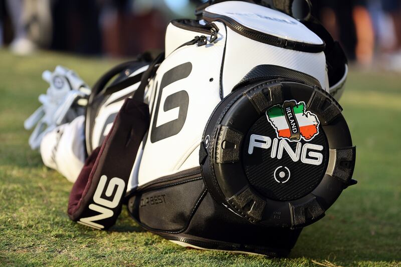 Séamus Power's golf bag during the final round of the Butterfield Bermuda Championship. Photograph: Andy Lyons/Getty Images