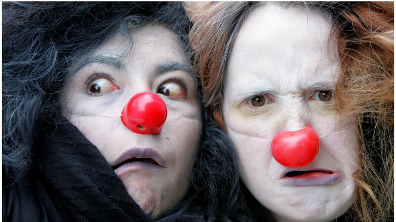 Angelica Santander  (left) and Marie Linotte, members of Barabbas Theatre Company which took part in the 2011 Clonmel Junction Festival  Photograph: Bryan O’Brien/The Irish Times