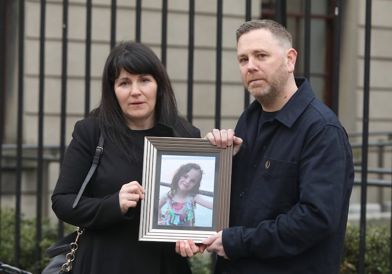 Lily Daly's parents Olivea Maguire and Brian Daly, who settled an action against CHI Temple Street over the death of their daughter (7). Photograph: Collins Courts