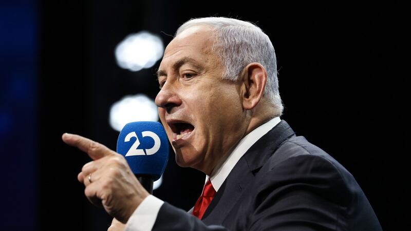 Israeli prime minister Binyamin Netanyahu: weekend polls showed neither Netanyahu’s Likud party nor the parties opposed to him with a clear path to forming a majority coalition. Photograph: Abir Sultan/EPA