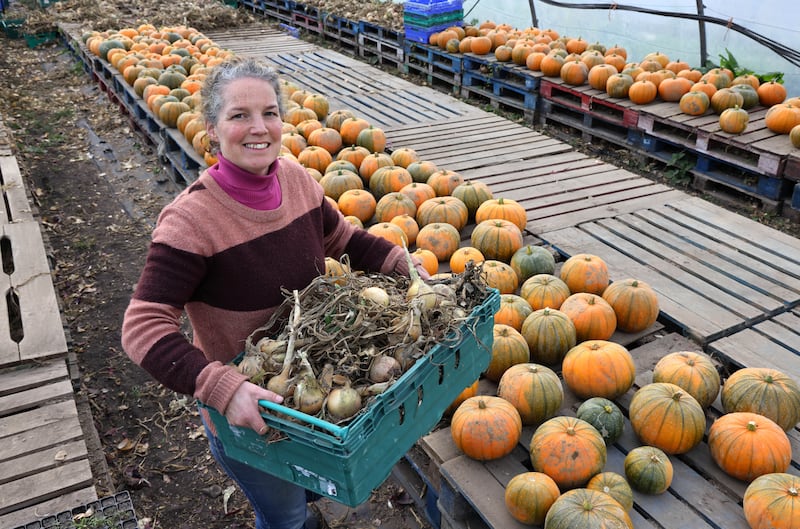 Una Ní Bhroin at Beechlawn Organic Farm in Ballinasloe, Co Galway. Photograph: Joe O'Shaughnessy