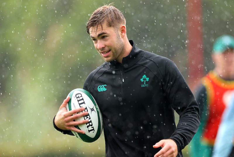 Munster outhalf Jack Crowley during an Ireland training session in Faro, Portugal. Photograph: Billy Stickland/Inpho