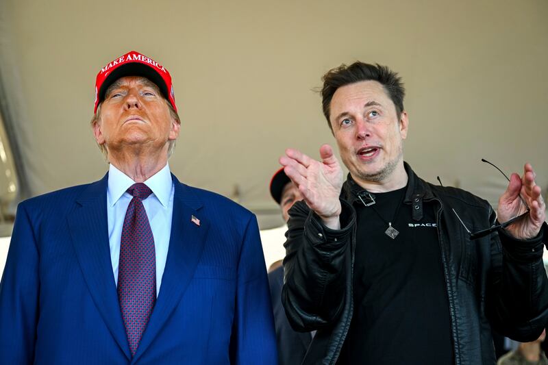 US president-elect Donald Trump and Elon Musk. Photograph: Brandon Bell/Pool/AP