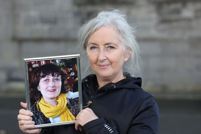 Aileen Malone with a photograph of her daughter Dara Quigley. Photograph: Dara Mac Dónaill