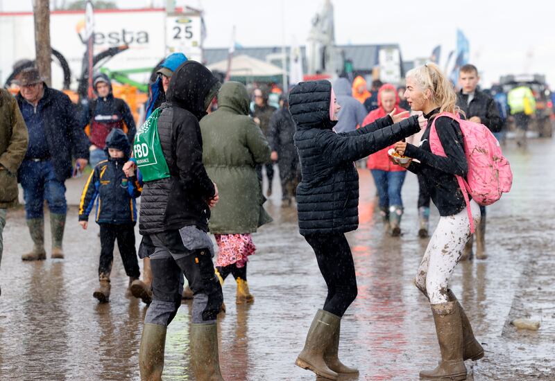 Soft conditions under foot on day two. Photograph: Alan Betson/The Irish Times

