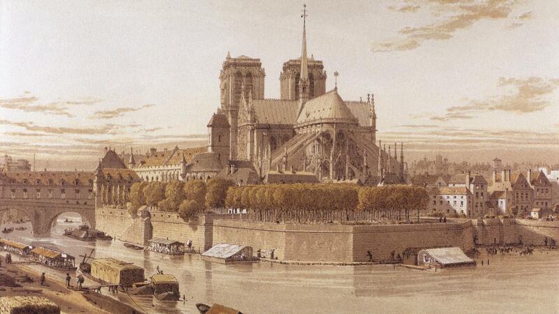 A representation of Notre Dame cathedral in Paris in 1750. It underwent major restorations in the mid-19th century. Photograph:  Prisma/UIG/Getty Images