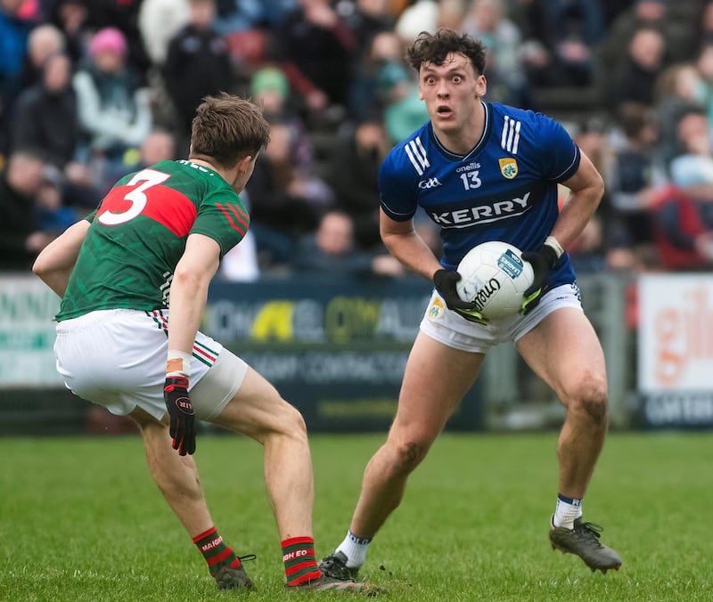 Kerry’s David Clifford and Mayo’s Donnacha McHugh. Photograph: Evan Logan/Inpho