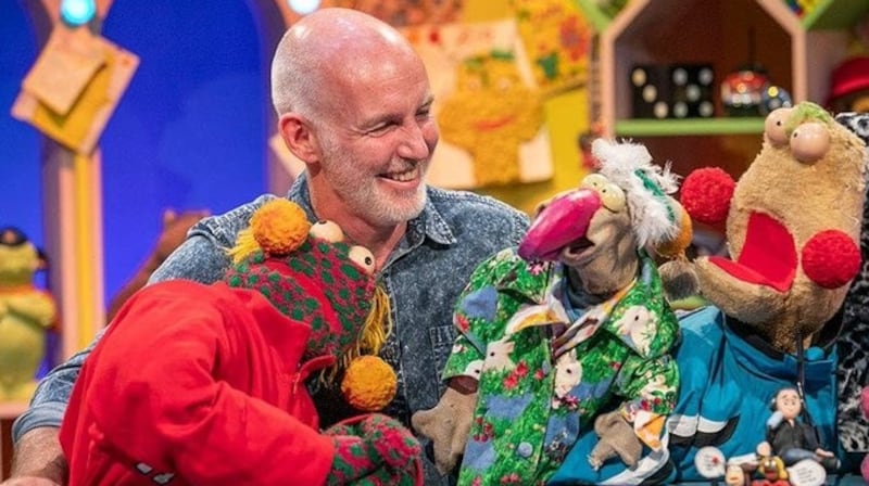 Ray D’Arcy returns with Dustin, and Zig and Zag for The Den. Photograph: RTE