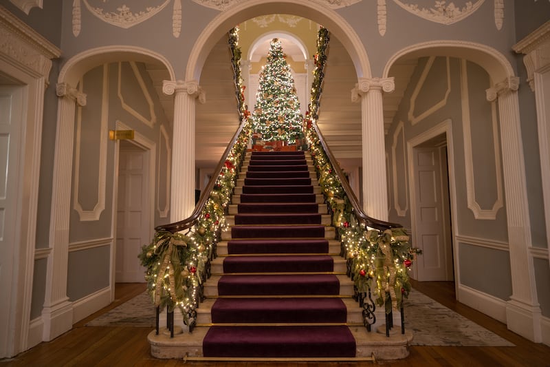 The staircase at Mount Juliet in Co Kilkenny, where a three-night stay in the main house started at €1,750 this year