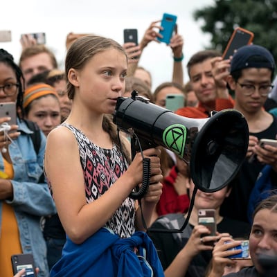 Greta Thunberg in Washington, DC, in 2019. Photograph: Sarah Silbiger/Getty