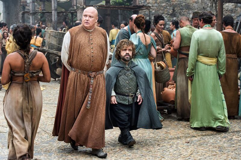 Game of Thrones: Conleth Hill as Lord Varys and Peter Dinklage as Tyrion Lannister