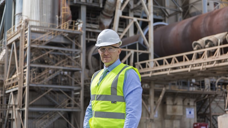 Brian Gilmore of Irish Cement outside the Platin facilit. Photograph: Greg Curley