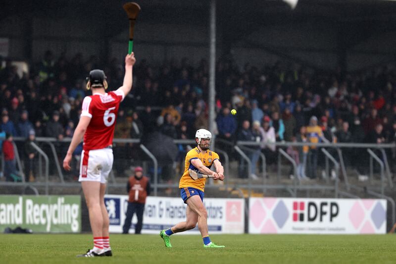 Clare's Aidan McCarthy in action against Cork during the league. Photograph: Bryan Keane/Inpho