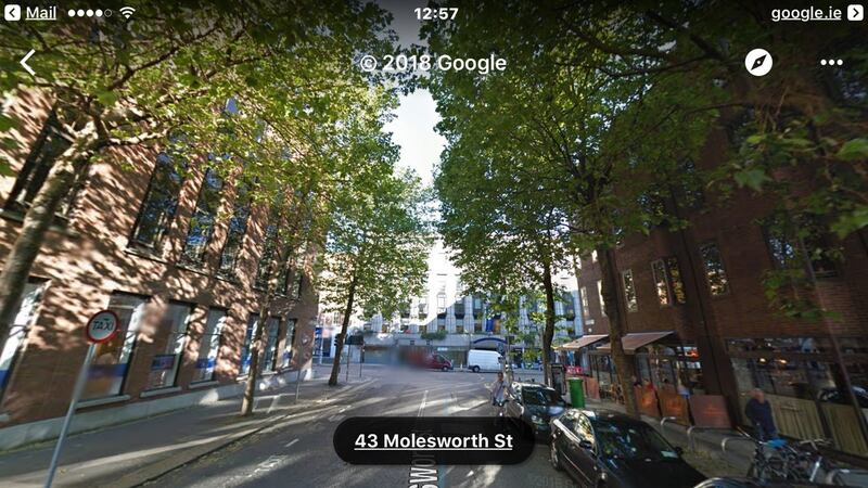 Trees that once lined Molesworth St. Photograph: Google Street View