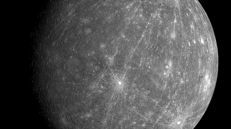 A NASA handout image released on October 29, 2008 of the Planet Mercury. File photograph: NASA/Getty Images