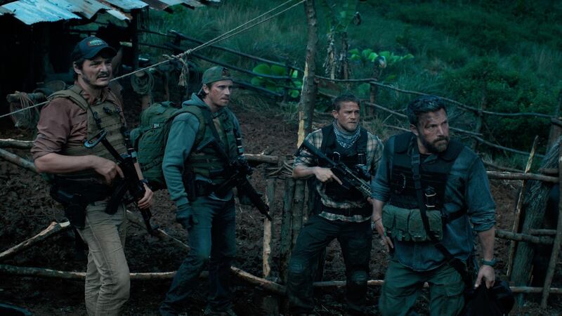 Tripple Fronteir: Ben Affleck, Oscar Isaacs, Charlie Hunnam and Garrett Hedlund. Photograph: Netflix