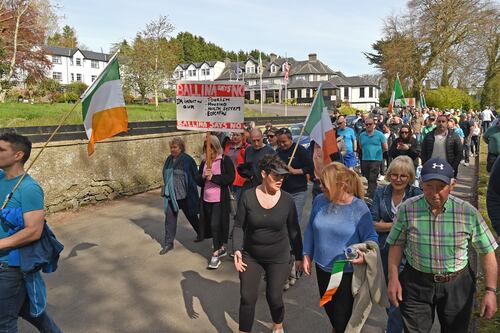 ‘This is for our town’: Ballina locals protest against plans to house families seeking international protection