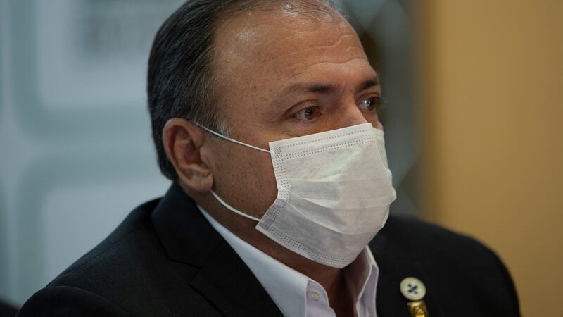 Brazil’s interim health minister, Eduardo Pazuello. Photograph: Joedson Alves/EPA