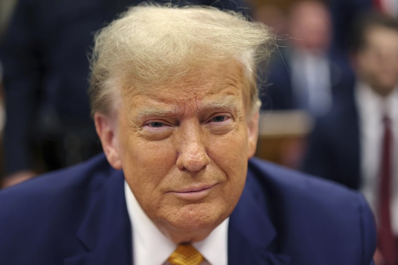 Donald Trump, at Manhattan criminal court before his trial in New York in 2024. Photograph: Michael M Santiago/AP