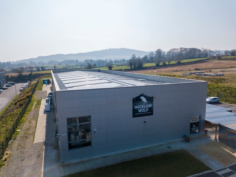 Solar panels on the roof of Wicklow Wolf's 17,000sq ft premises in Newtownmountkennedy in Co Wicklow