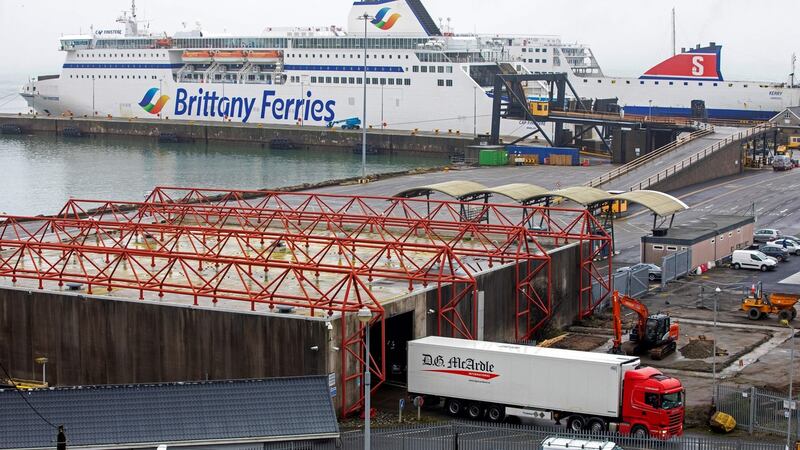 Freight and HGV trucks at Rosslare Harbour. File photograph: Paul Faith/AFP via Getty Images