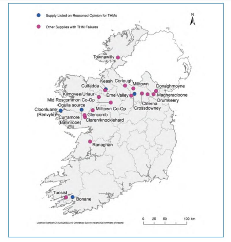 Private group schemes with Trihalomethanes (THM) failures in 2021