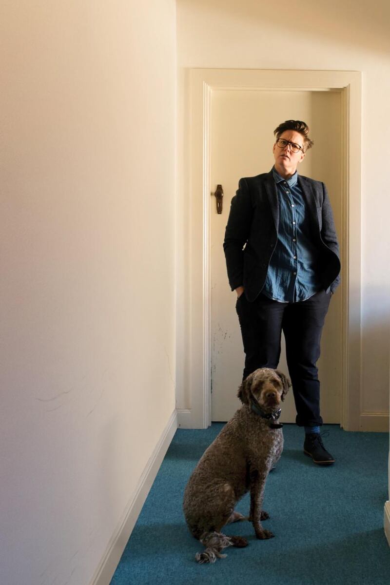 Hannah Gadsby with her dog Douglas, who her new show is named after.