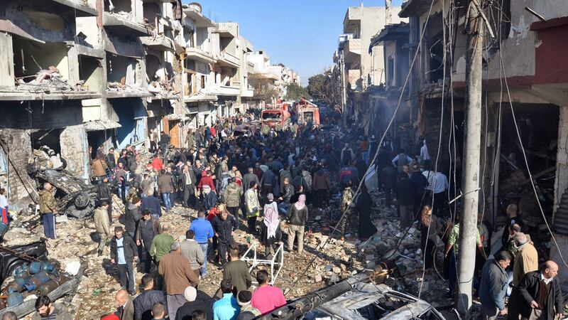 Homs during the worst of the Syrian civial war. Photograph: EPA