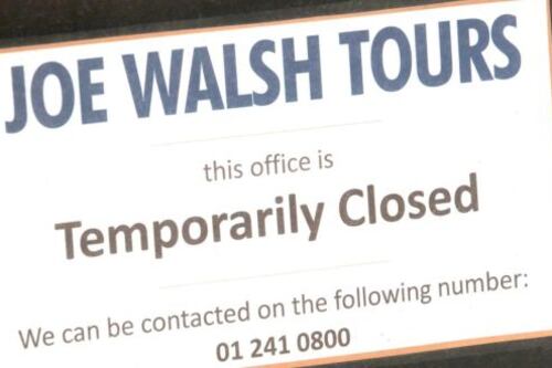 Joe Walsh Pilgrimtours put up for sale by liquidator