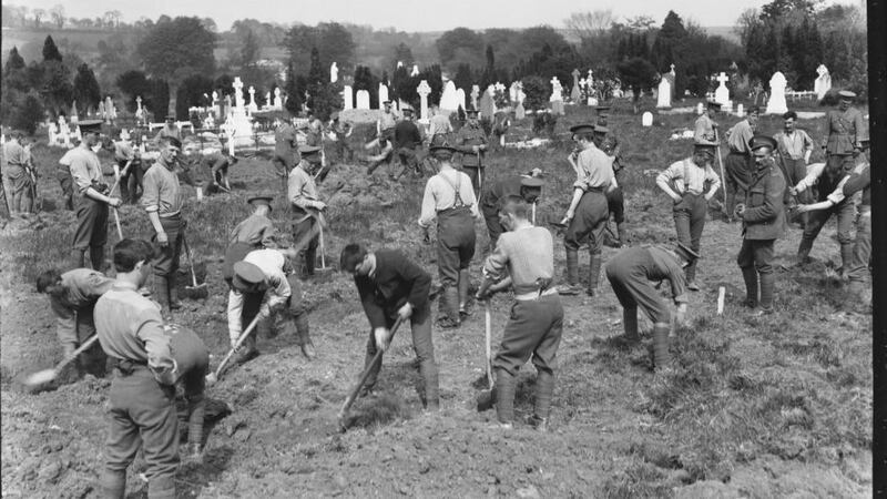 A sample of the photos on exhibit at The Cobh Credit Union Lusitania Centenary Photographic Collection in Cobh, Co. Cork from Sunday 26 April 2015. The exhibition comprises of over sixty striking images, mostly taken in Cobh in the aftermath of the Lusitania tragedy. The A.H. Poole Lusitania collection was digitised from glass plates held in the National Library of Ireland and has never been seen collectively in the 100 years since the photographs were taken. For more see www.visitcorkcounty.com/Lusitania100Cork. Image courtesy of the National Library of Ireland