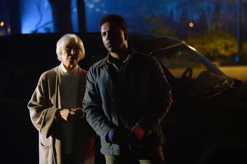 Ellen Burstyn and Leslie Odom jnr as Victor Fielding in The Exorcist: Believer. Photograph: Anne Marie Fox/Universal Studios