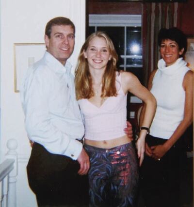 Prince Andrew, Virginia Giuffre, and Ghislaine Maxwell. Photograph: US Department of Justice/PA