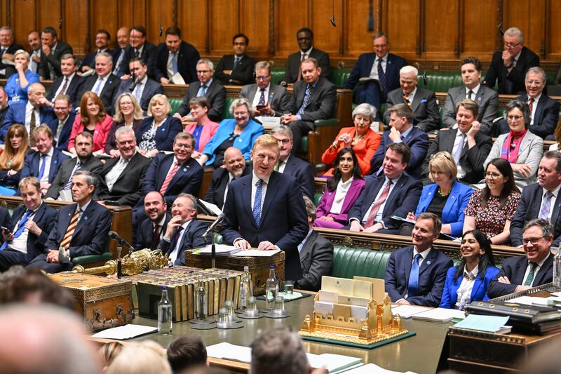 UK deputy prime minister Oliver Dowden speaking in the Commons. Photograph: UK Parliament/Jessica Taylor/PA Wire 
