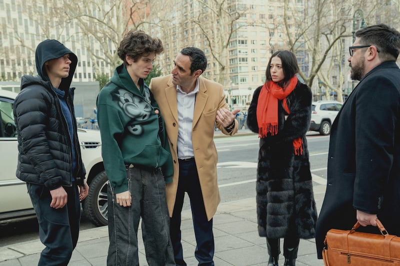 Yura Borisov, Mark Eidelshtein, Karren Karagulian and Mikey Madison in Anora. Photograph: Anora Productions, LLC/Augusta Quirk