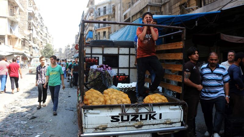 Aleppo: The UN says there is urgent need to evacuate wounded civilians as well as provide food and medical supplies to east Aleppo. Photograph:  Thaer Mohammed/AFP/Getty Images