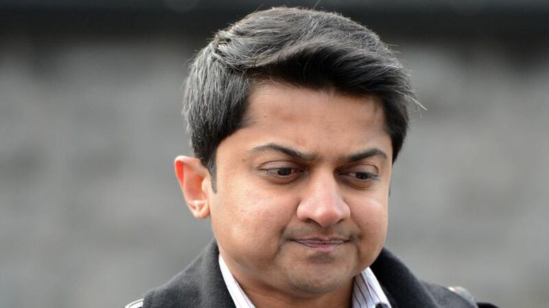 Praveen Halappanavar arrives at the inquest into the death of his wife Savita in Galway this morning. Photograph: Eric Luke/The Irish Times